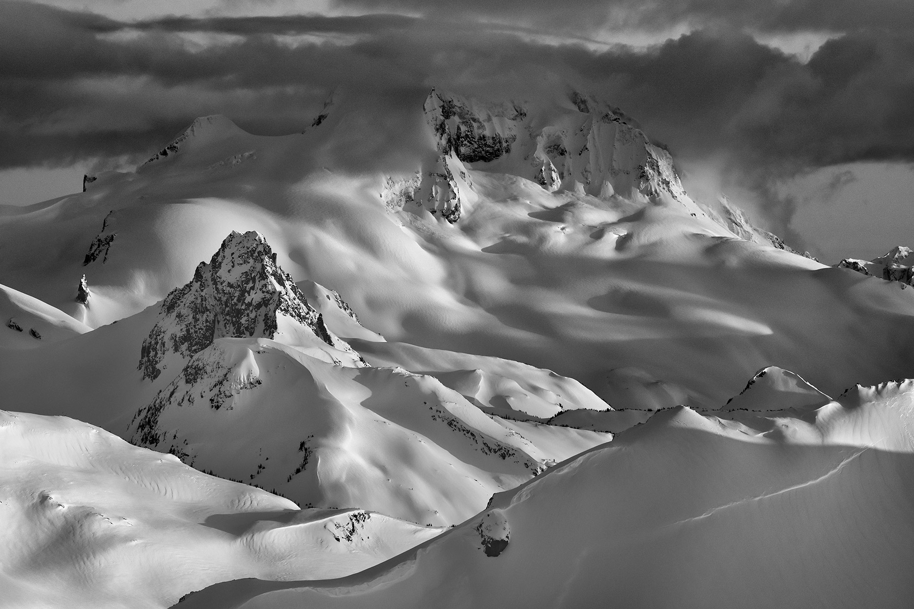 Black Tusk Mount Garibaldi Jussi Grznar contemporary fine art black and white photograph 